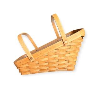 🌻Vintage Longaberger Large Angled / Slanted Vegetable Basket with Liner